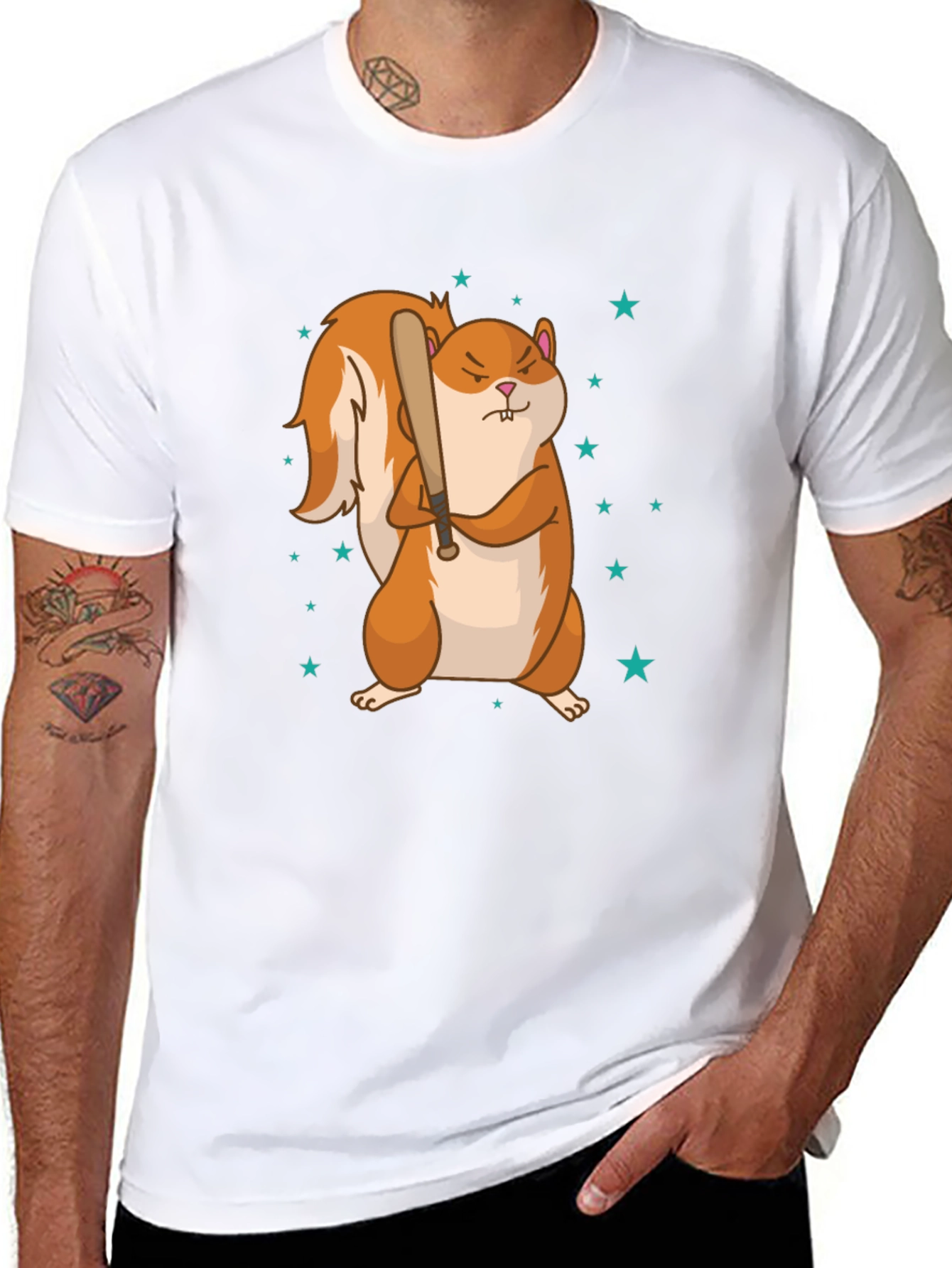 Squirrel with Baseball Bat Graphic Tee