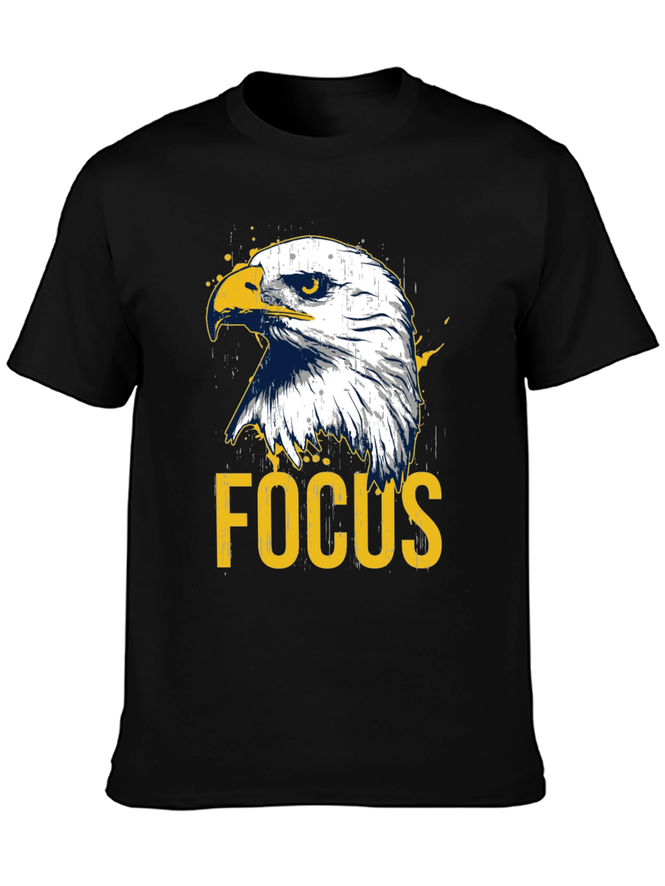 Eagle Focus Graphic Tee - Black Cotton T-Shirt