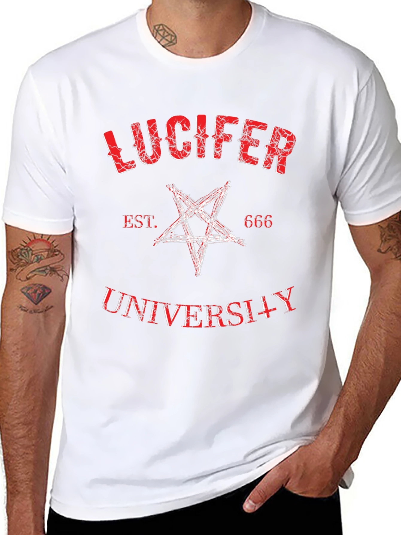 Lucifer University Graphic Tee - Black Cotton T-Shirt