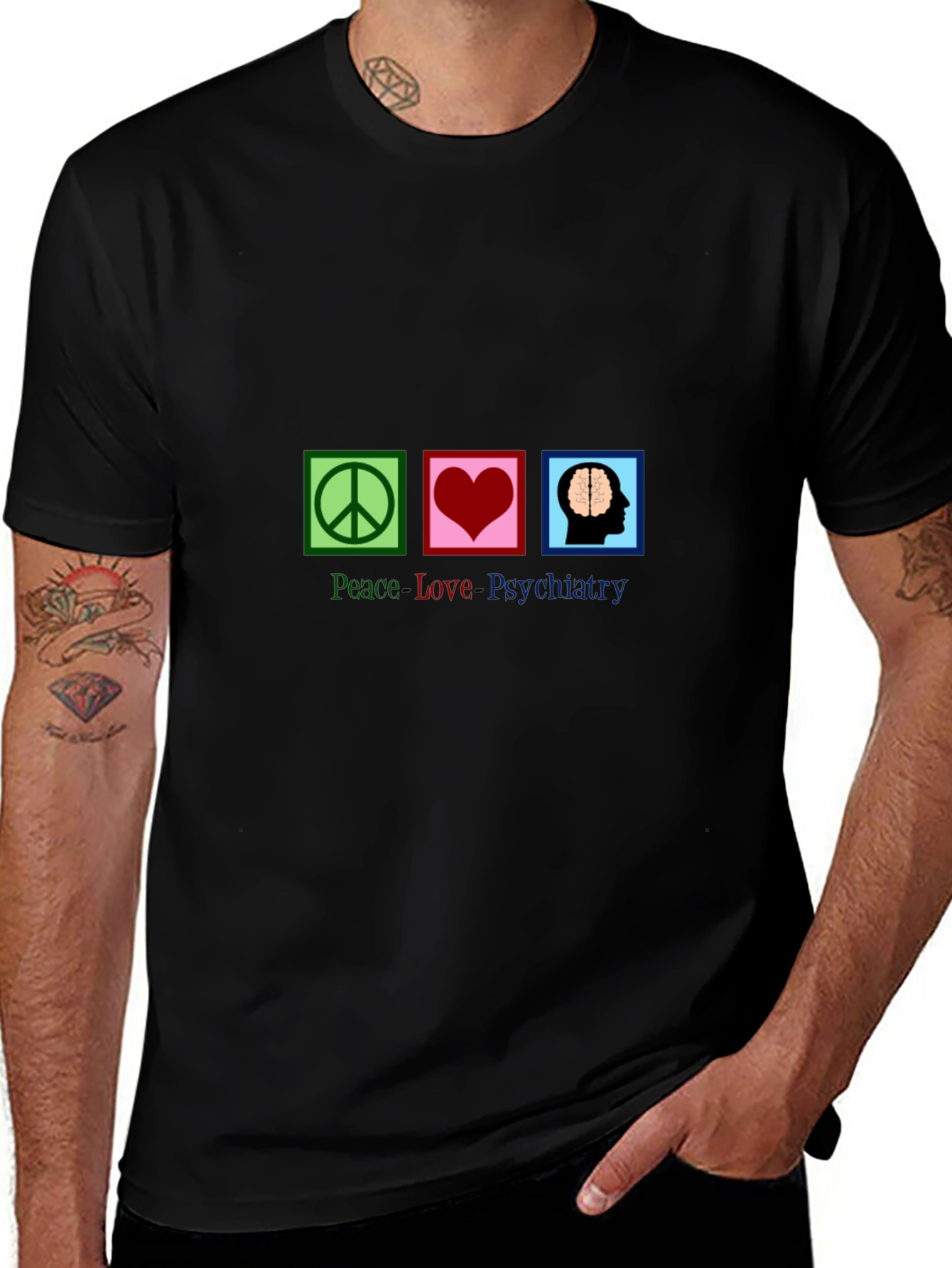 Peace Love Psychiatry Graphic T-Shirt