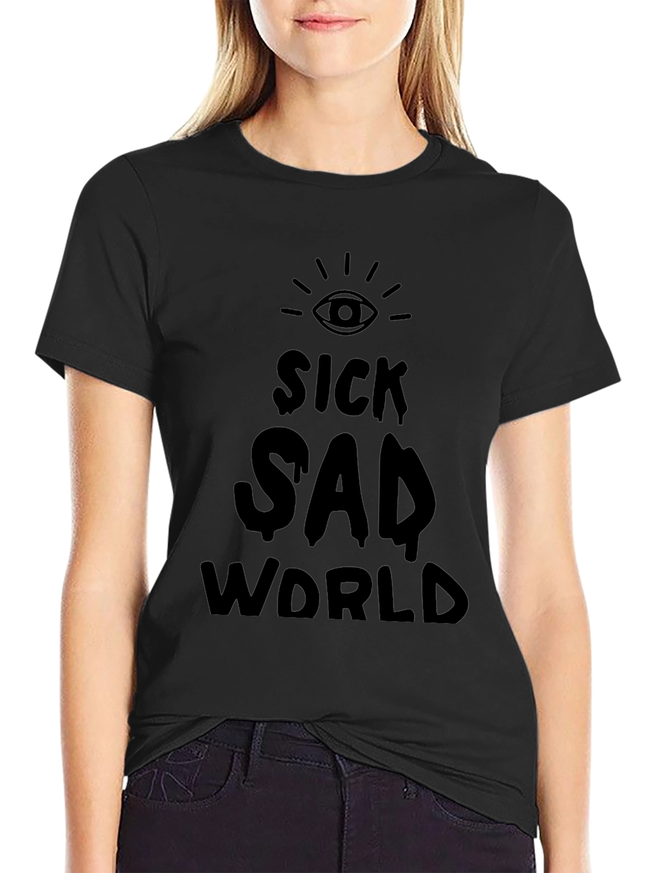 Sick Sad World Graphic T-Shirt - Black