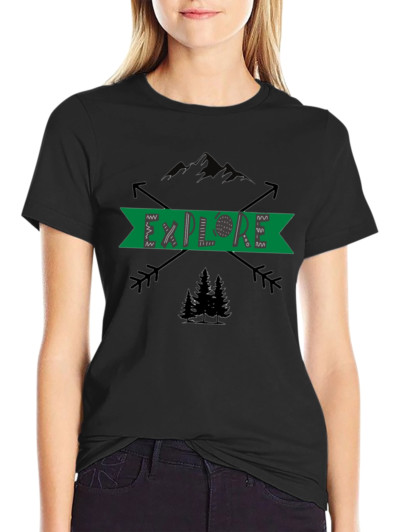 Explore Nature Graphic T-Shirt - Black