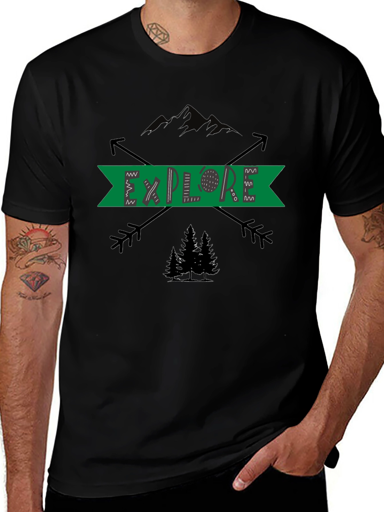Explore Nature Graphic T-Shirt - Black