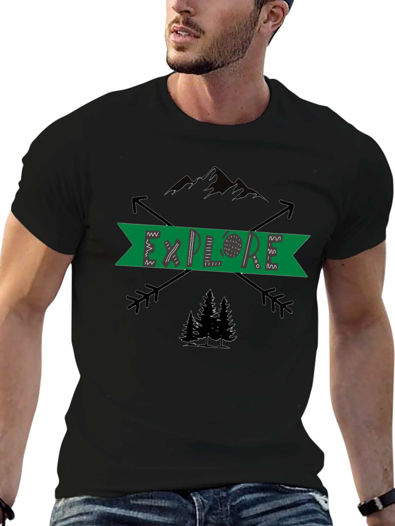 Explore Nature Graphic T-Shirt - Black