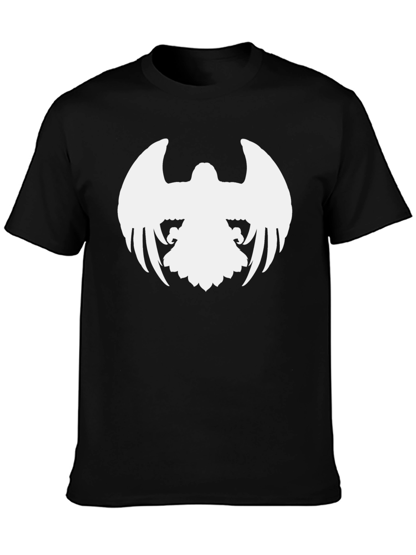 Black T-Shirt with White Eagle Design