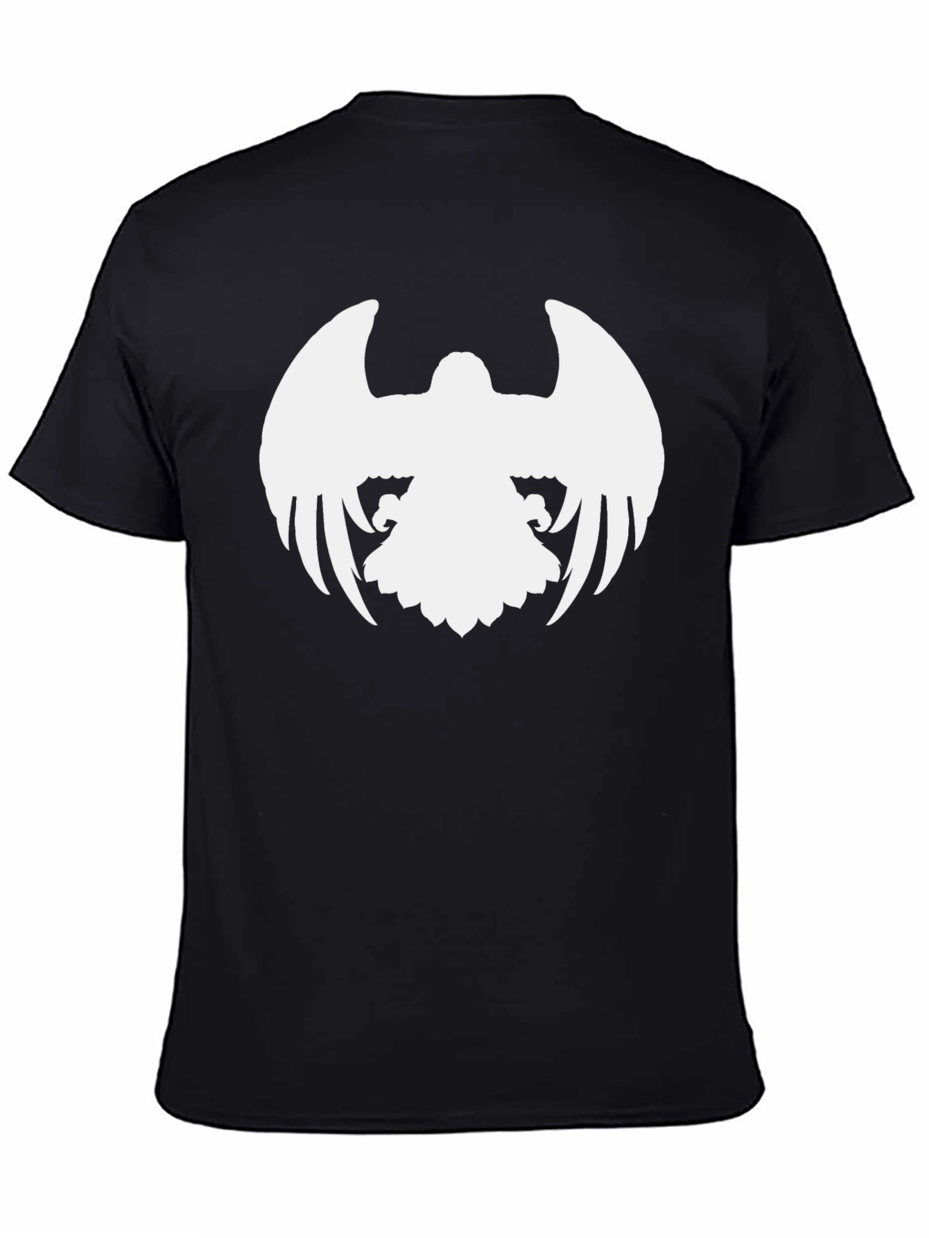 Black T-Shirt with White Eagle Design