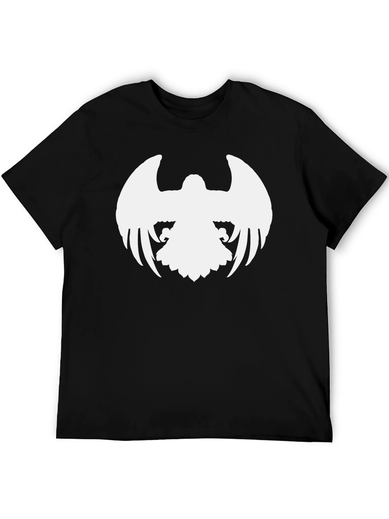 Black T-Shirt with White Eagle Design