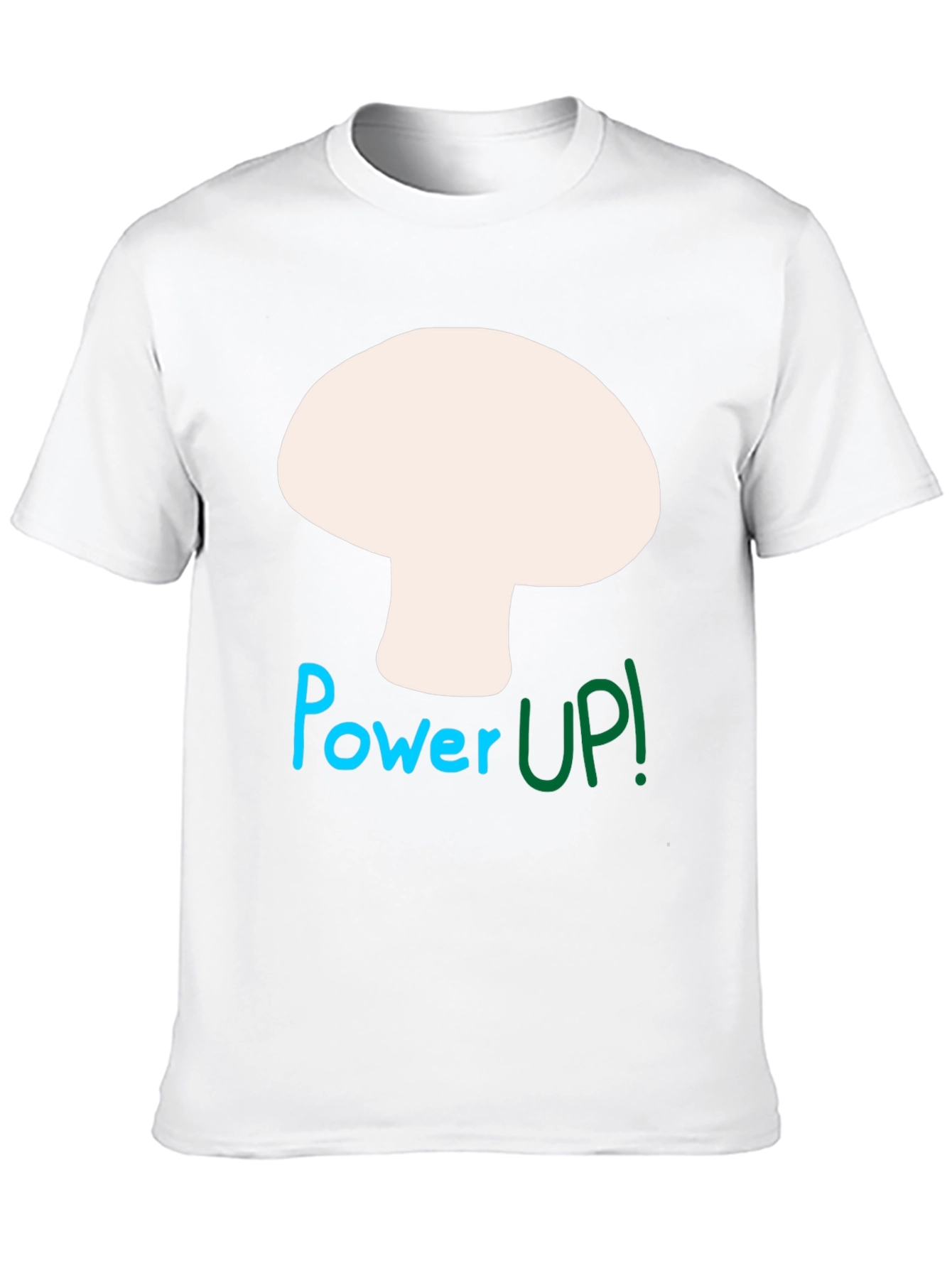 Power Up Mushroom Graphic Tee - Black Cotton Blend