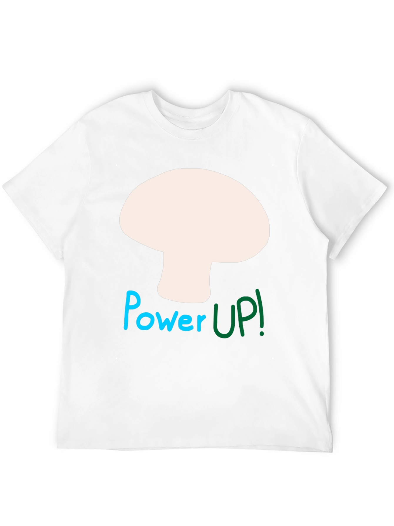 Power Up Mushroom Graphic Tee - Black Cotton Blend