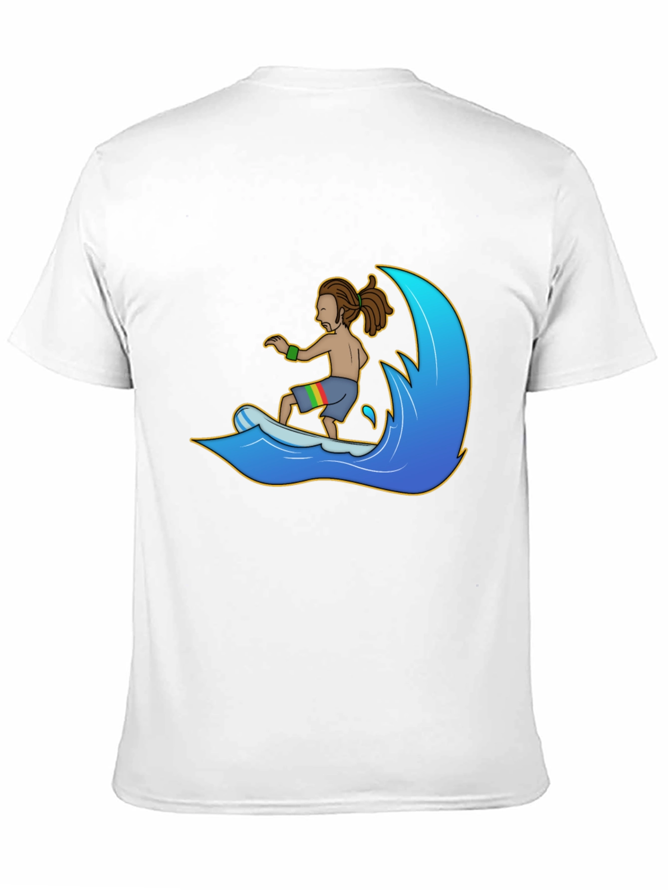 Rasta Surfer Graphic Tee - Black