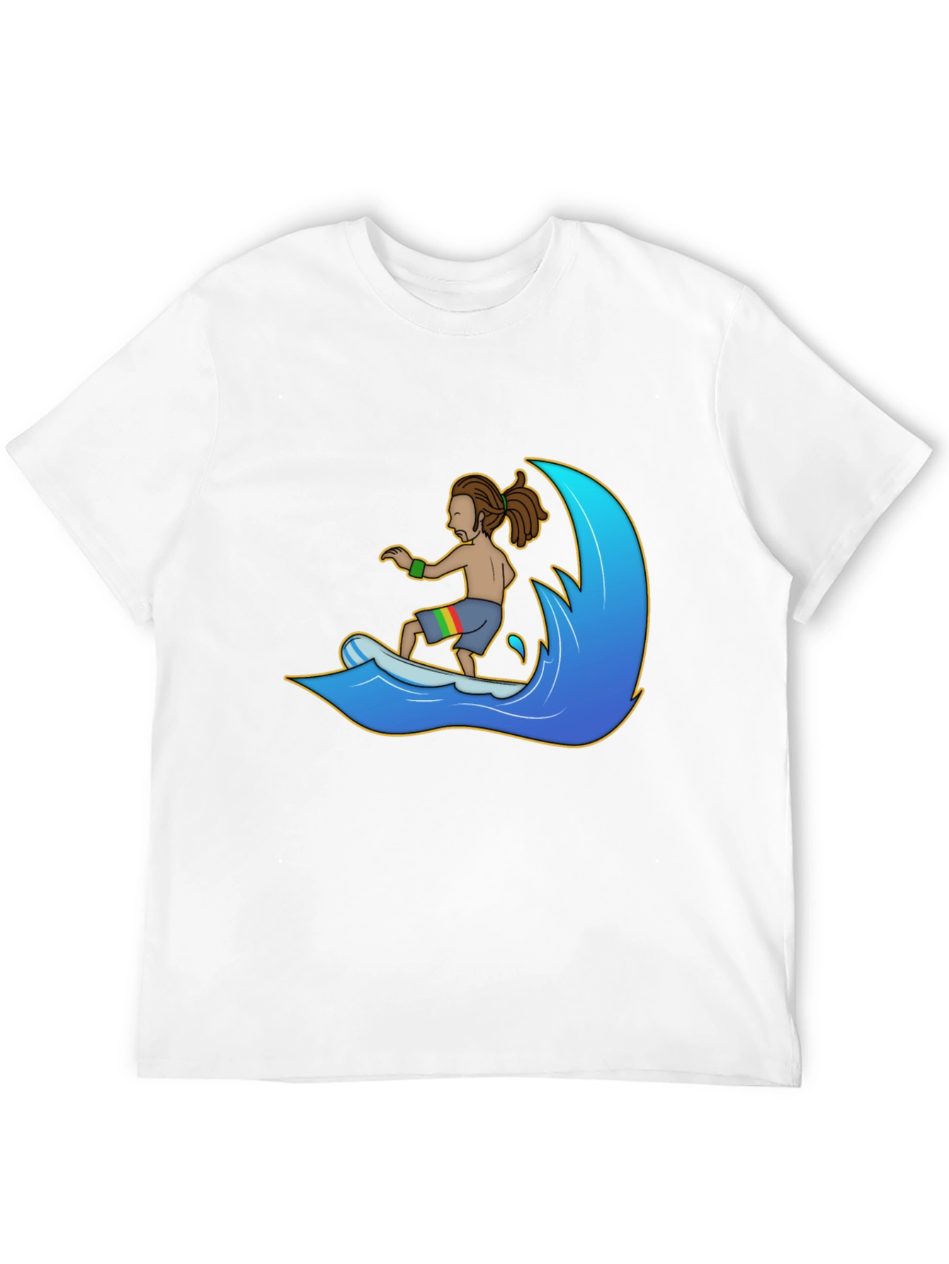 Rasta Surfer Graphic Tee - Black