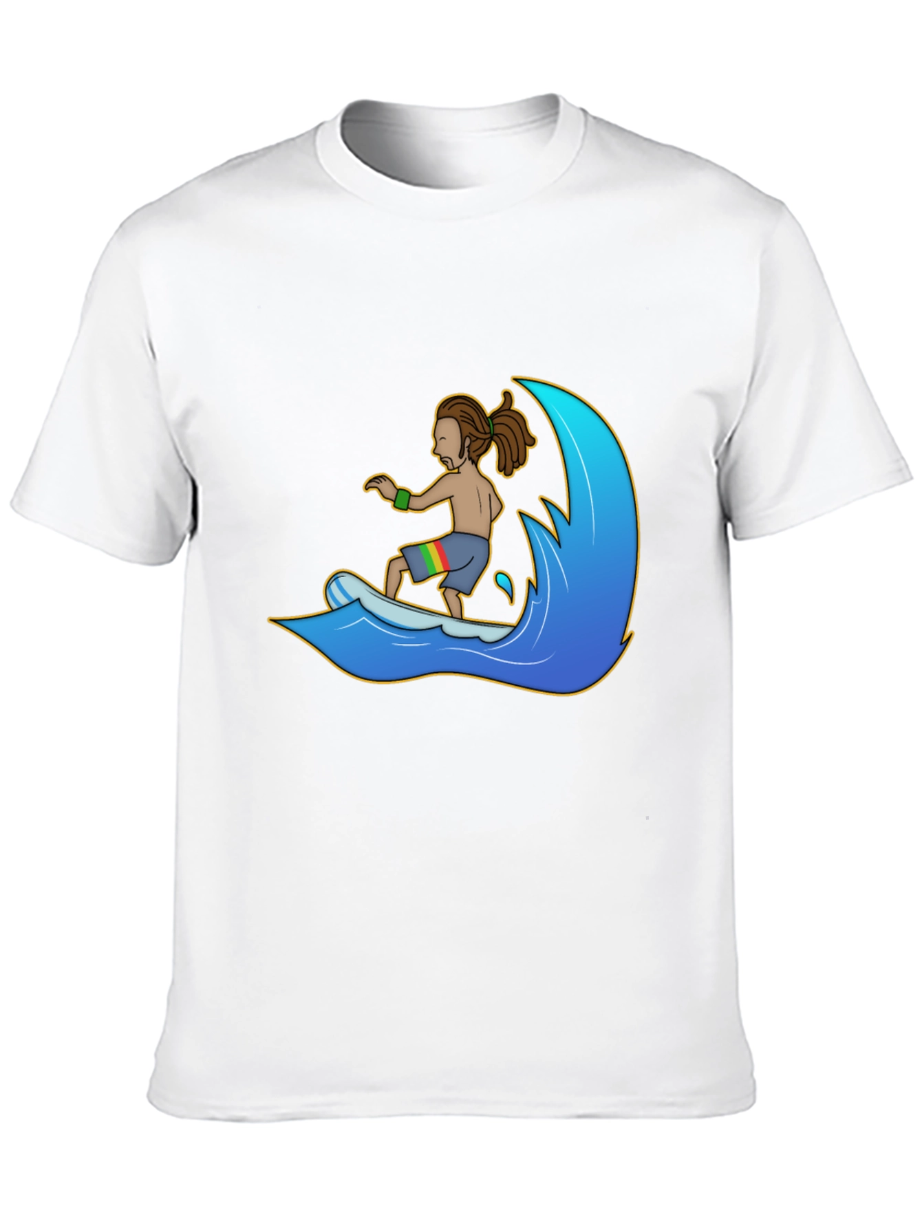 Rasta Surfer Graphic Tee - Black