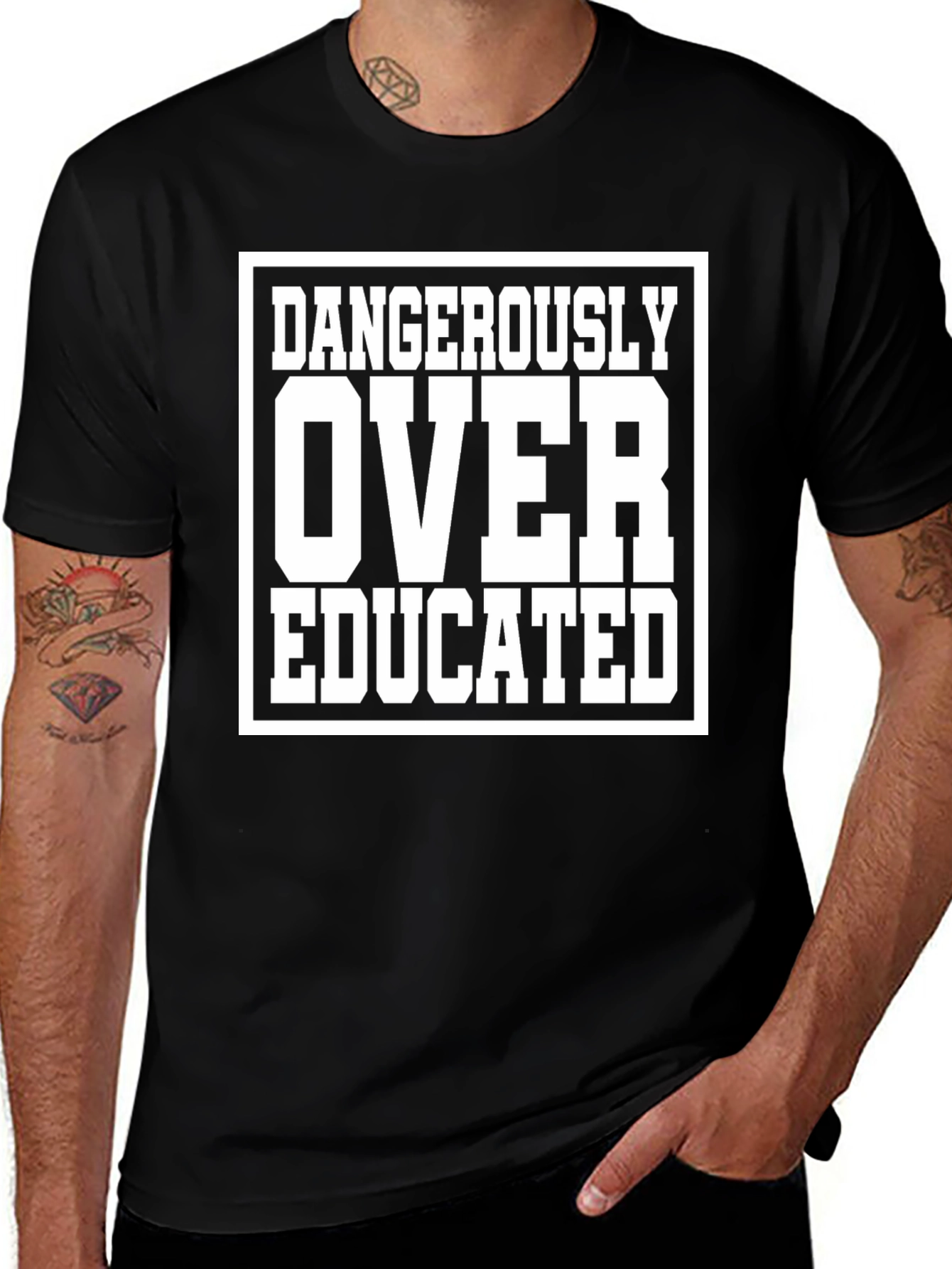 Dangerously Over Educated Black T-Shirt