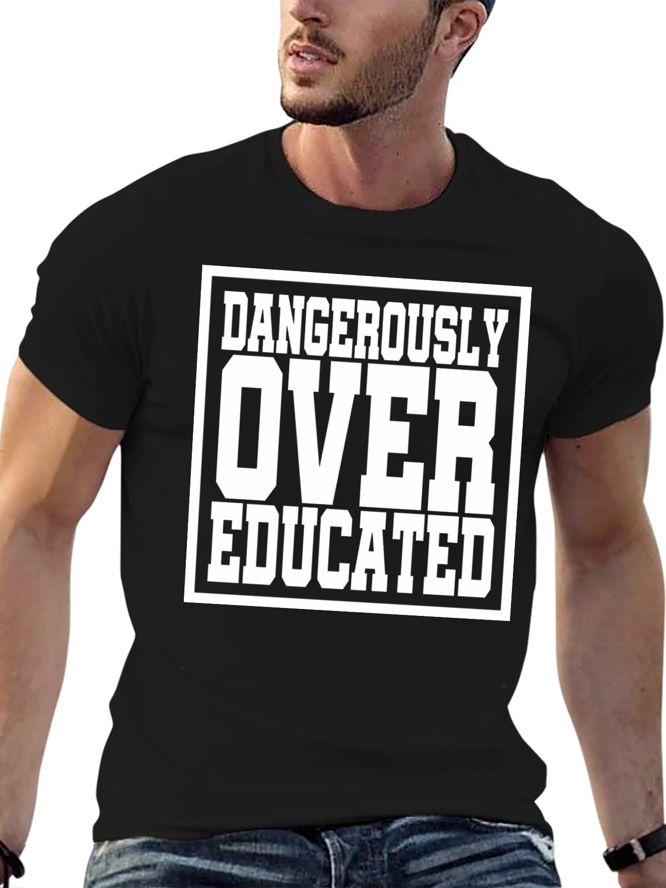 Dangerously Over Educated Black T-Shirt