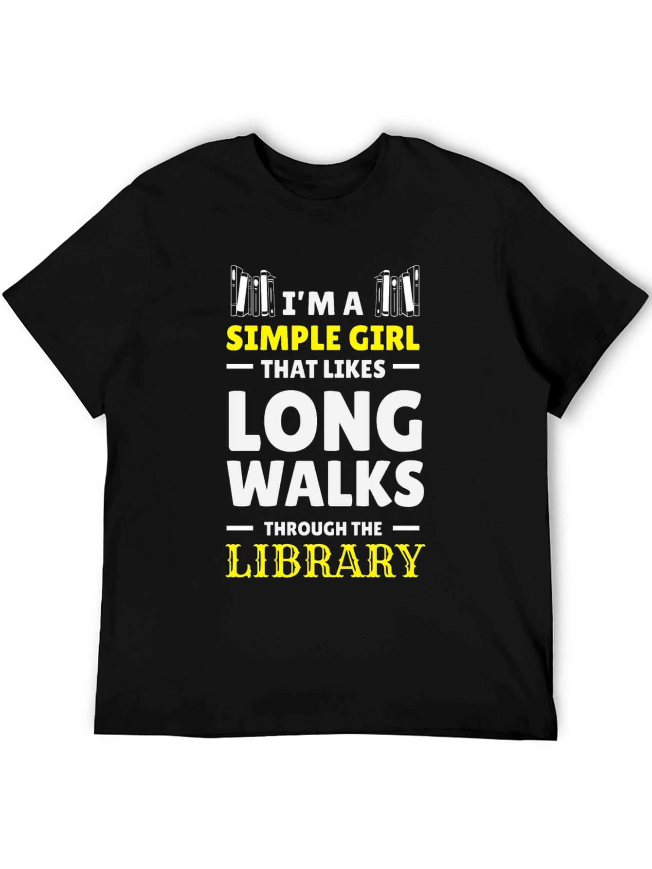 Simple Girl Library Walks Black Graphic Tee