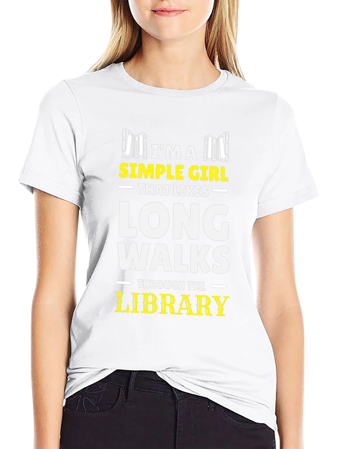 Simple Girl Library Walks Black Graphic Tee