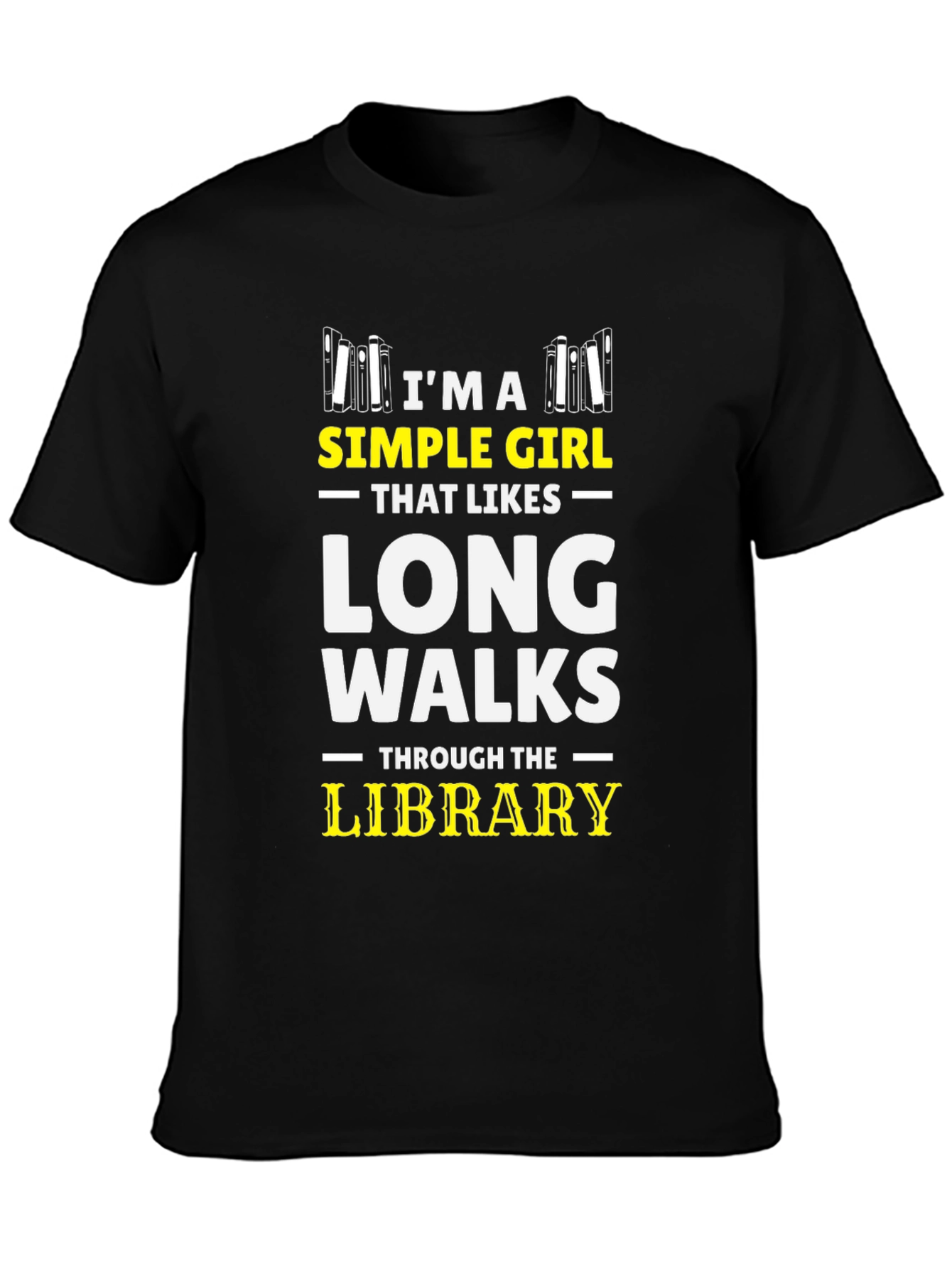 Simple Girl Library Walks Black Graphic Tee