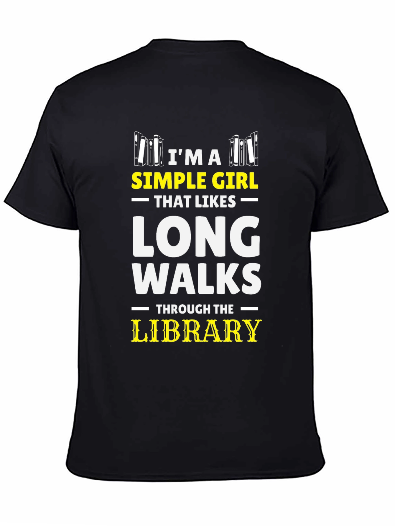 Simple Girl Library Walks Black Graphic Tee