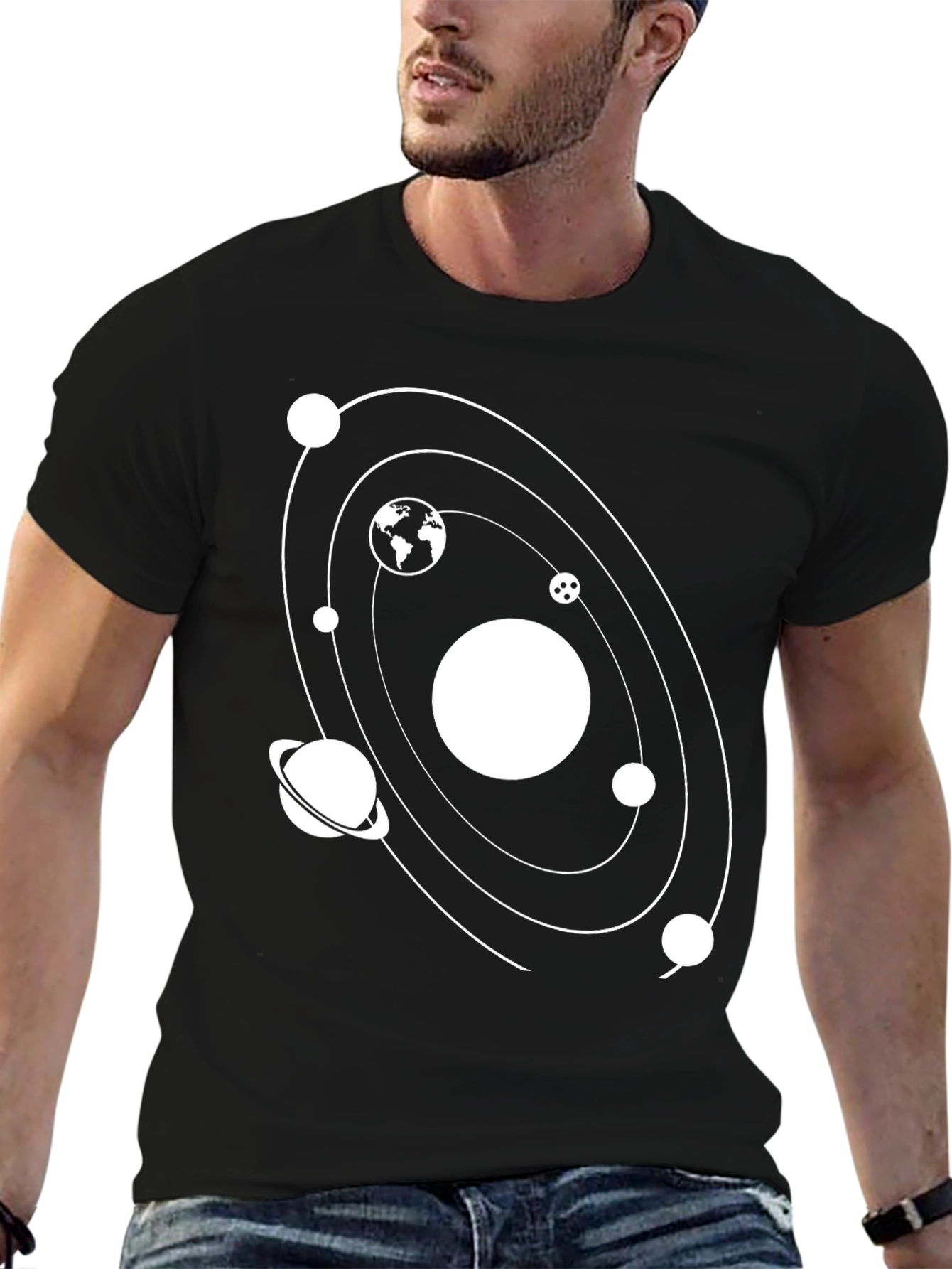 Solar System Graphic Tee - Unisex Black T-Shirt