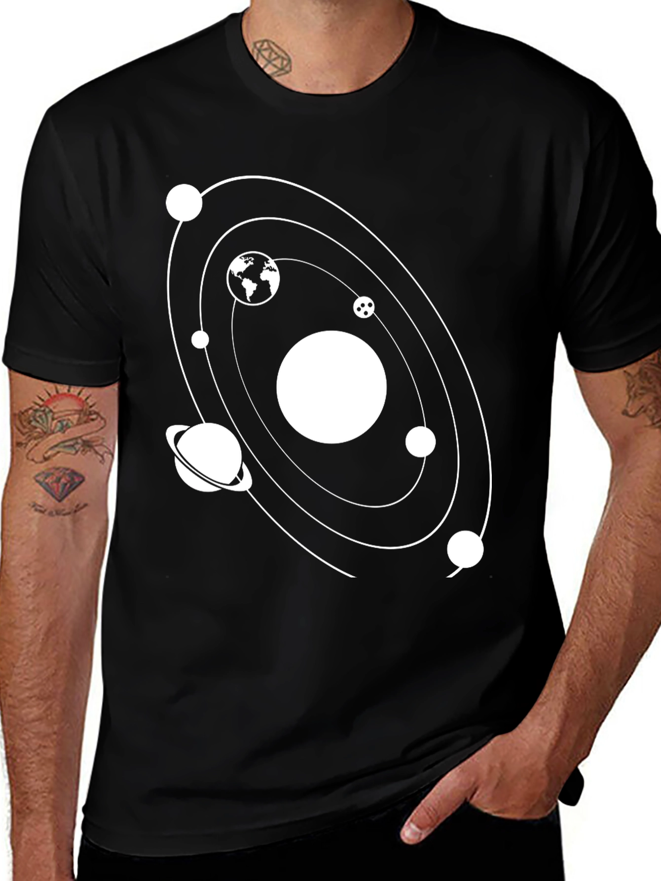 Solar System Graphic Tee - Unisex Black T-Shirt