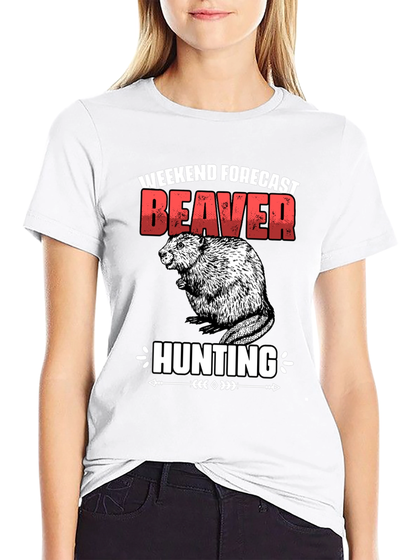 Weekend Forecast Beaver Hunting Graphic Tee
