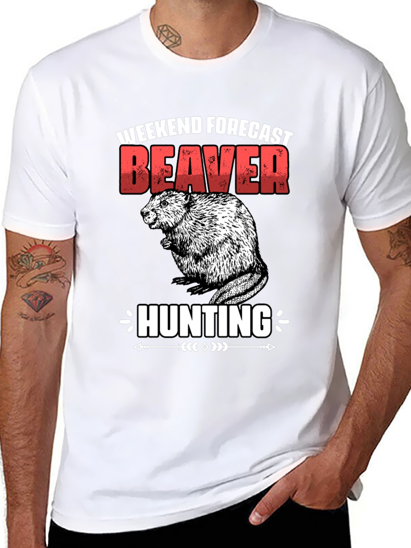 Weekend Forecast Beaver Hunting Graphic Tee