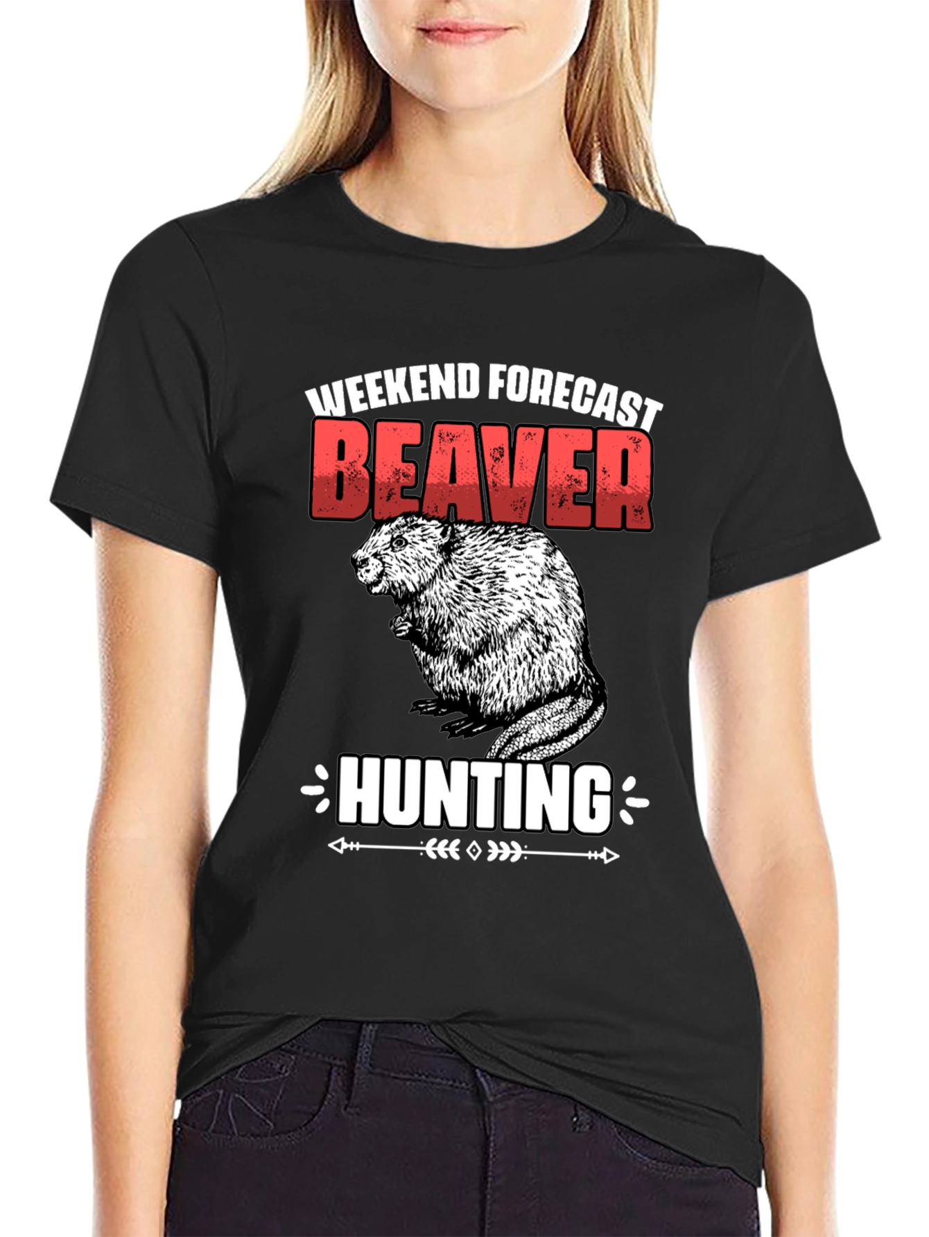 Weekend Forecast Beaver Hunting Graphic Tee
