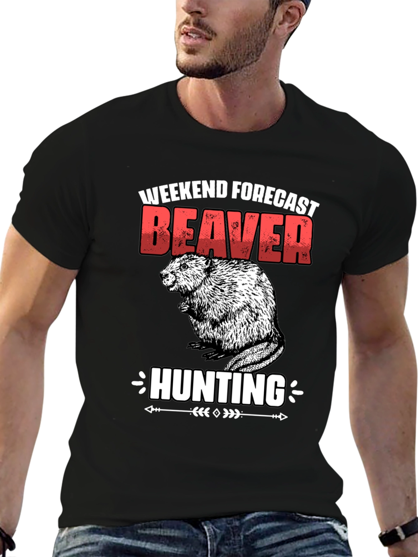 Weekend Forecast Beaver Hunting Graphic Tee