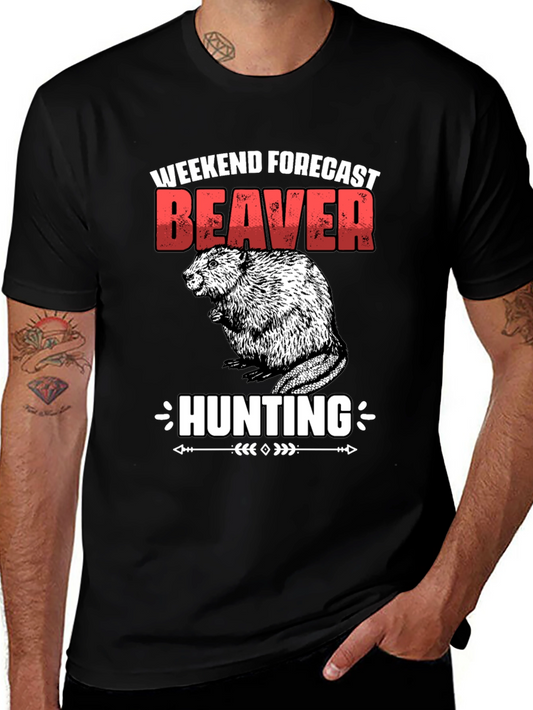 Weekend Forecast Beaver Hunting Graphic Tee