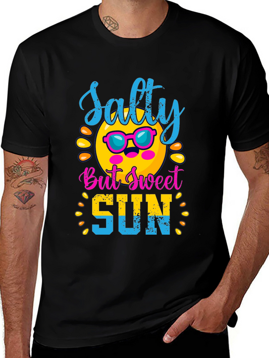 Salty But Sweet Sun Graphic Tee - Black