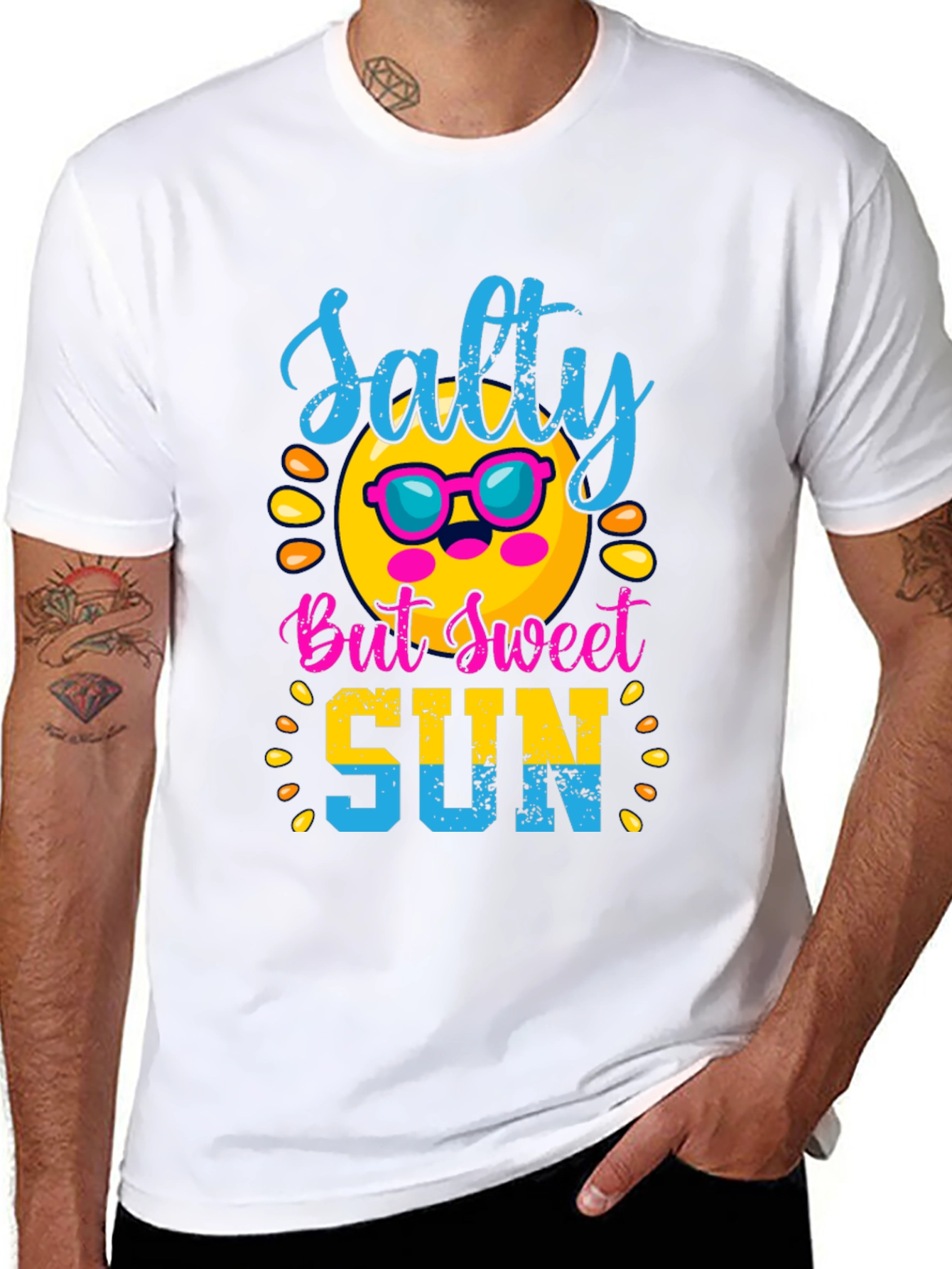 Salty But Sweet Sun Graphic Tee - Black