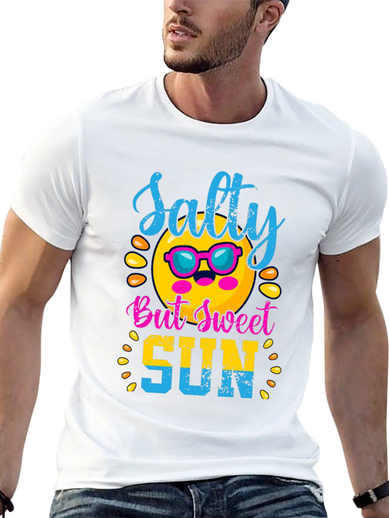 Salty But Sweet Sun Graphic Tee - Black