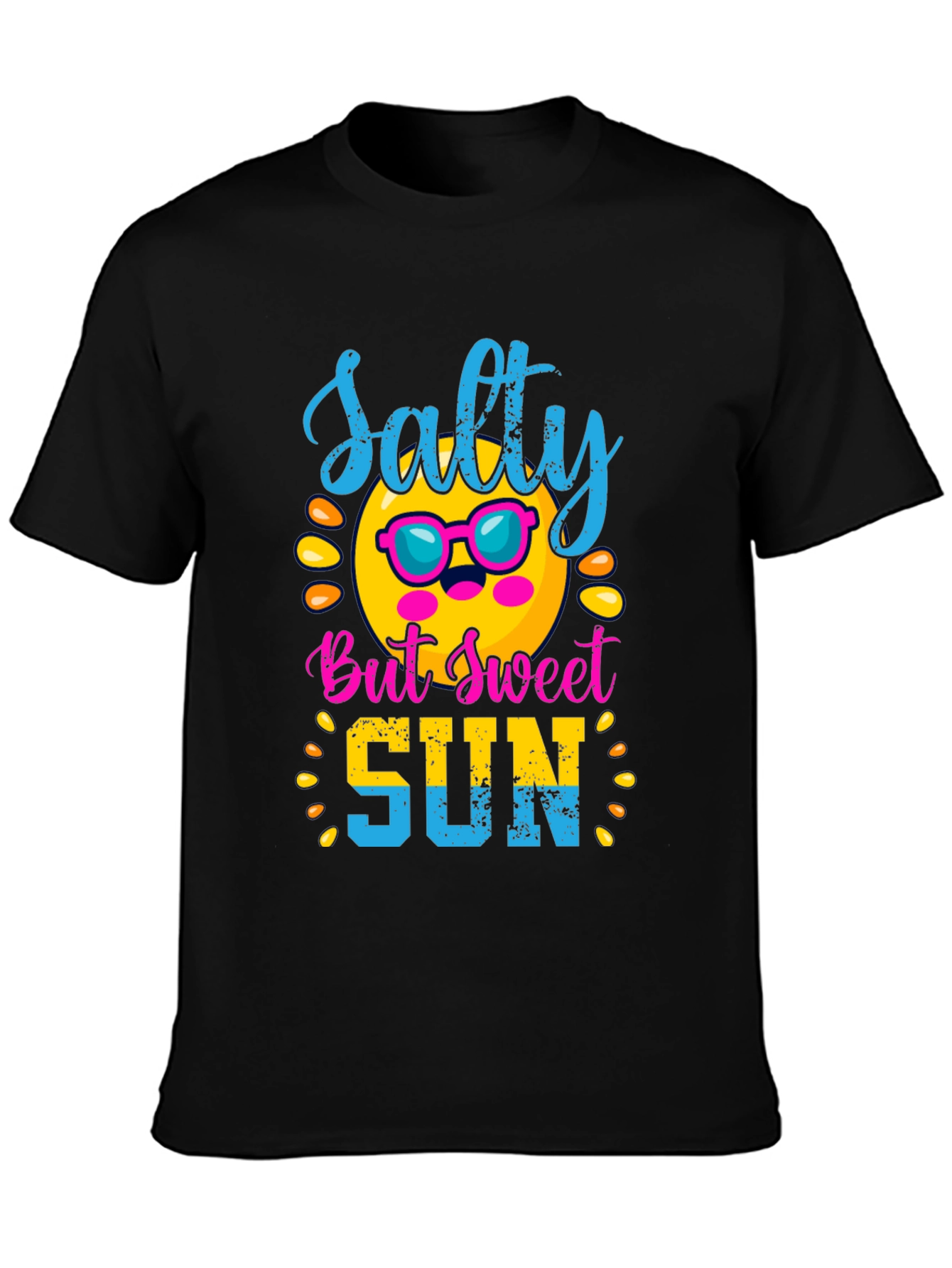 Salty But Sweet Sun Graphic Tee - Black