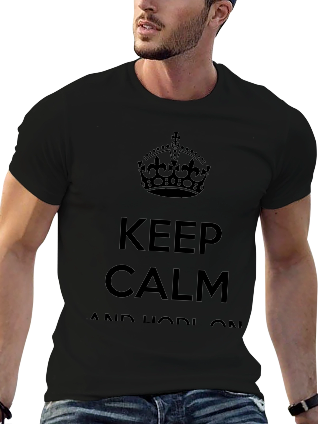 Keep Calm and Hodl On Black T-Shirt
