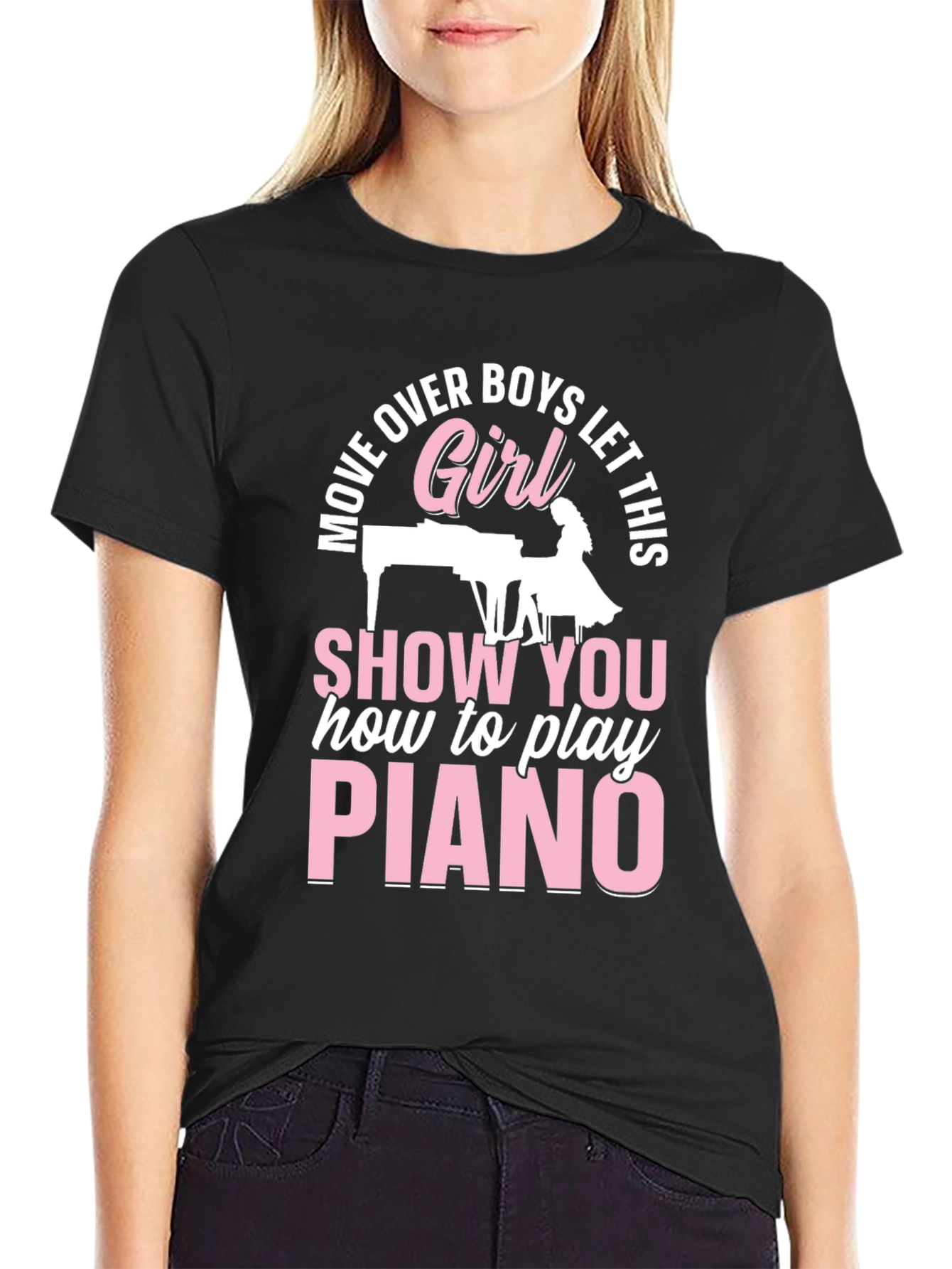 Move Over Boys Girl Piano T-Shirt