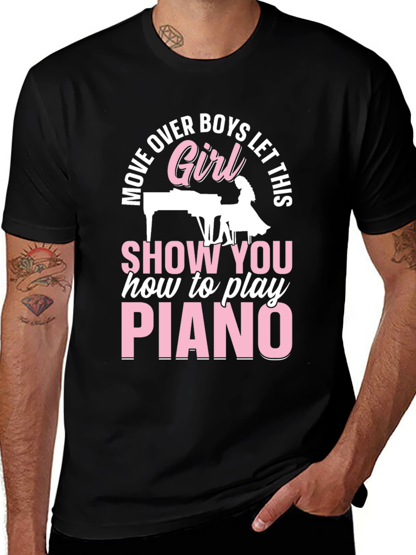 Move Over Boys Girl Piano T-Shirt