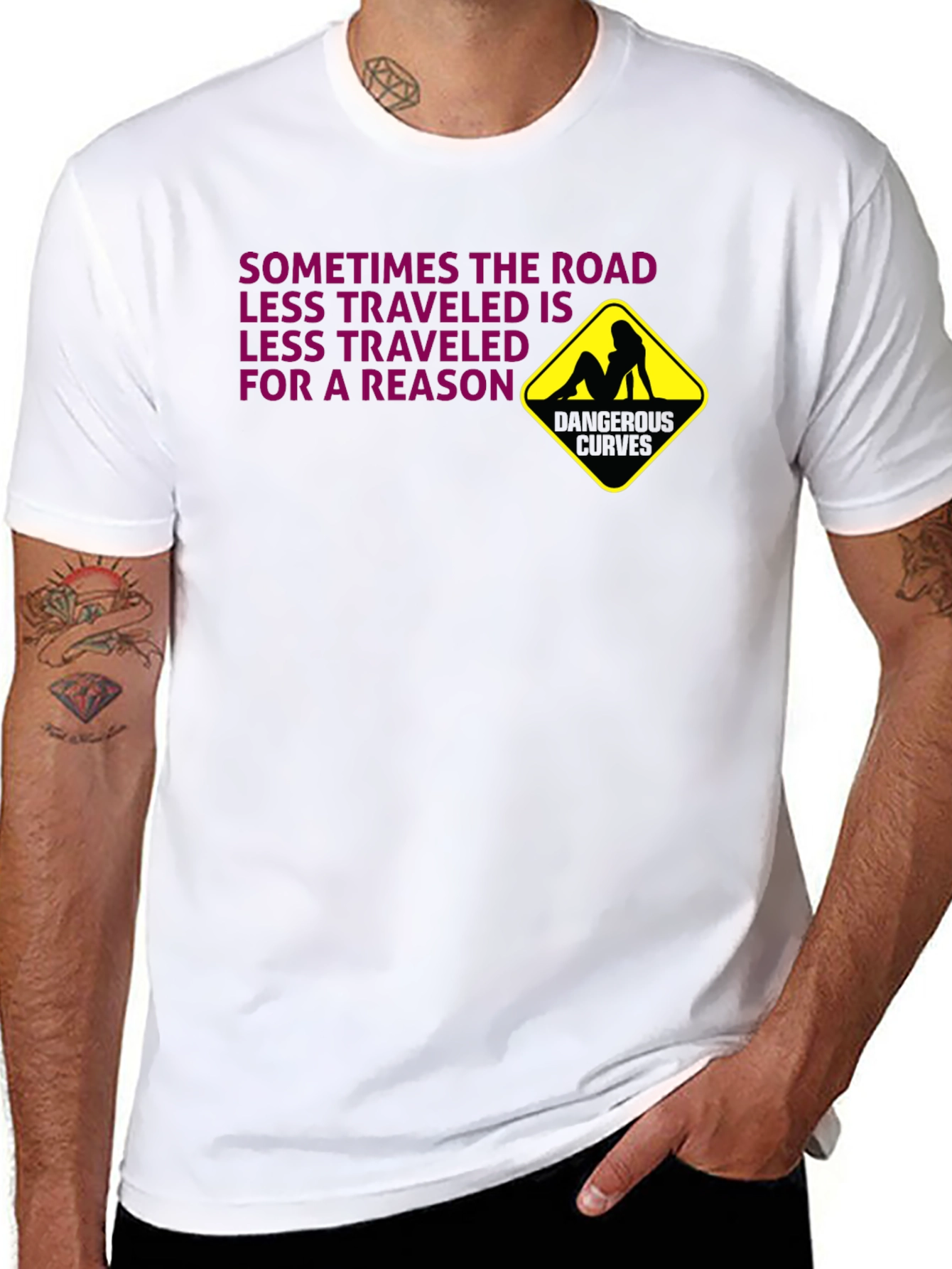 Dangerous Curves T-Shirt: Risky Humor Graphic Tee