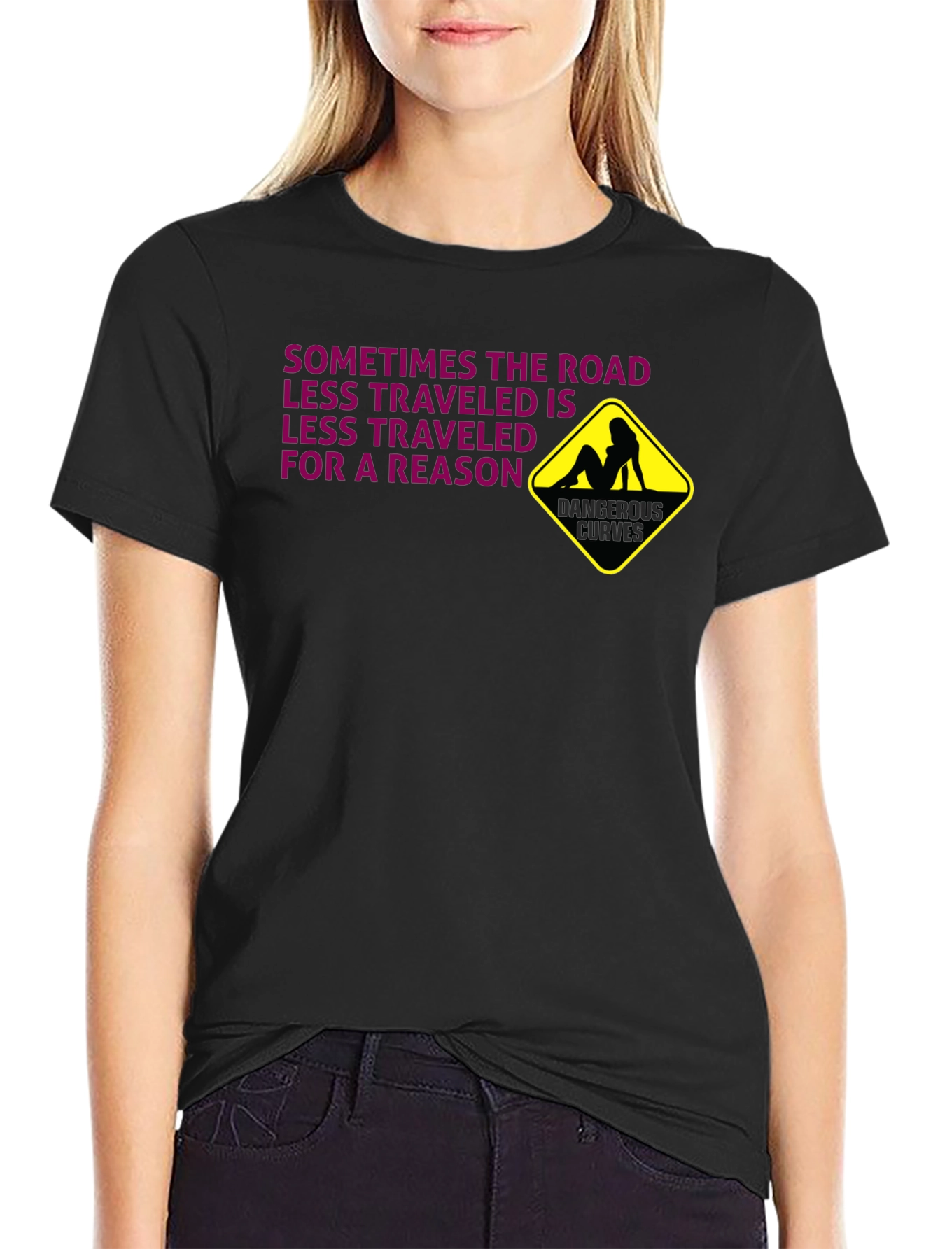 Dangerous Curves T-Shirt: Risky Humor Graphic Tee