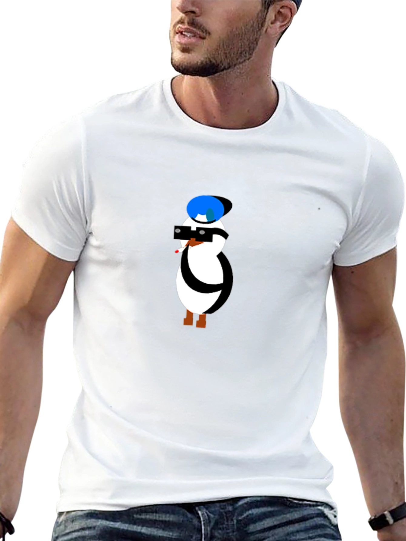 Cool Penguin Graphic Tee - Black T-Shirt