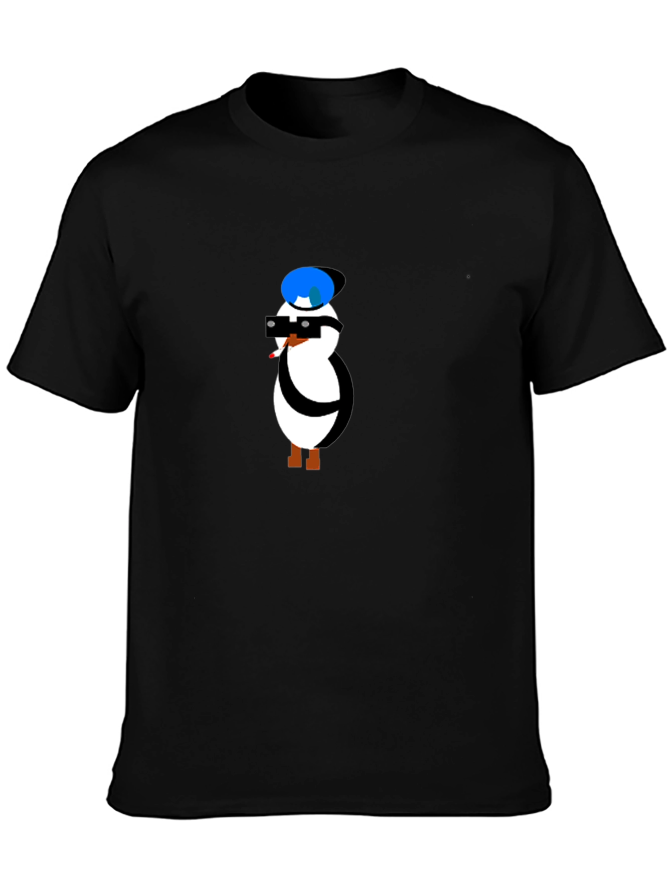 Cool Penguin Graphic Tee - Black T-Shirt