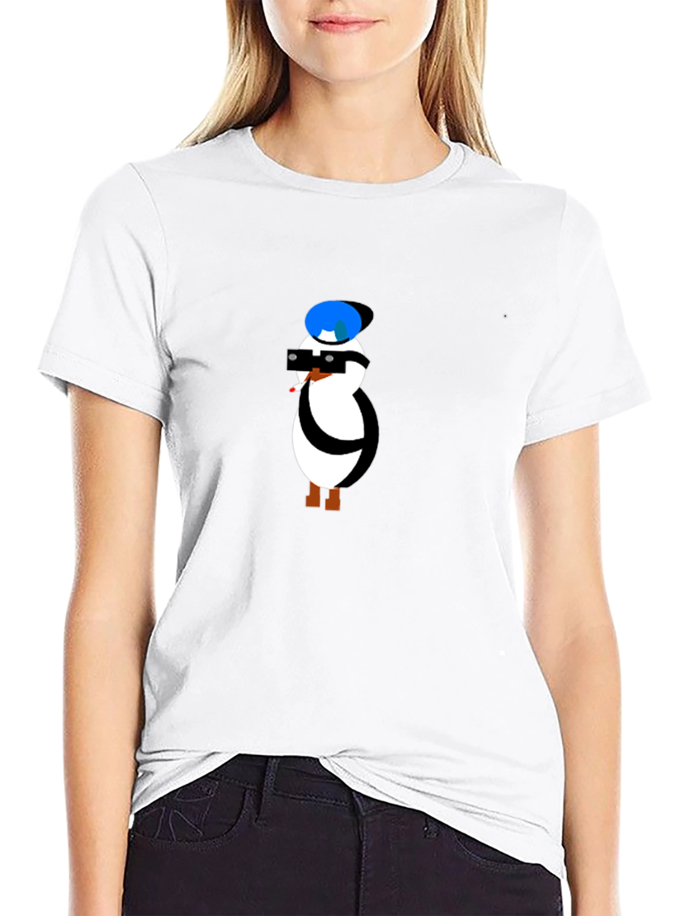 Cool Penguin Graphic Tee - Black T-Shirt