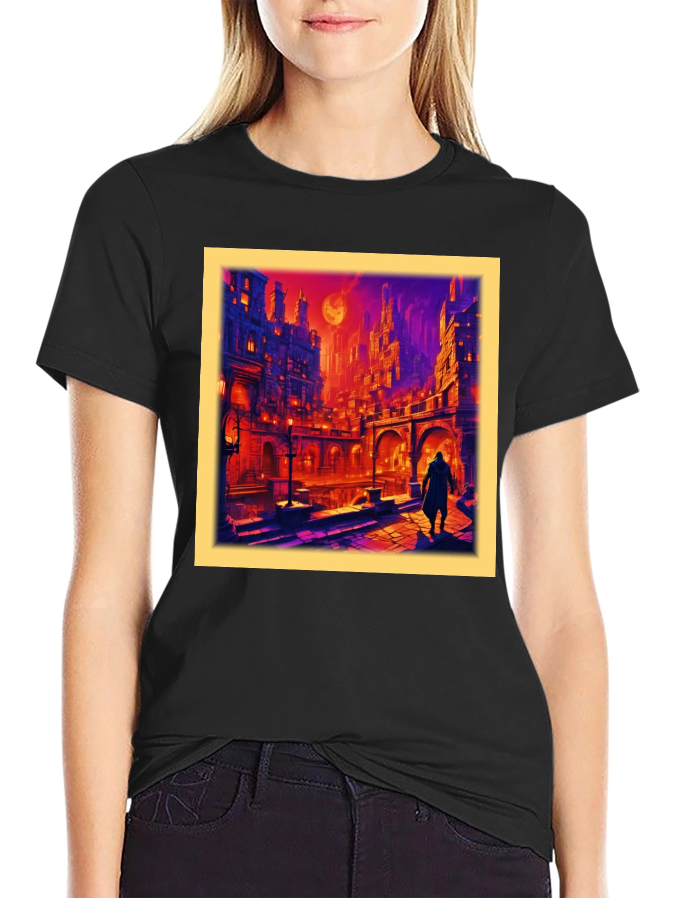 Urban Fantasy T-Shirt - Gothic Cityscape