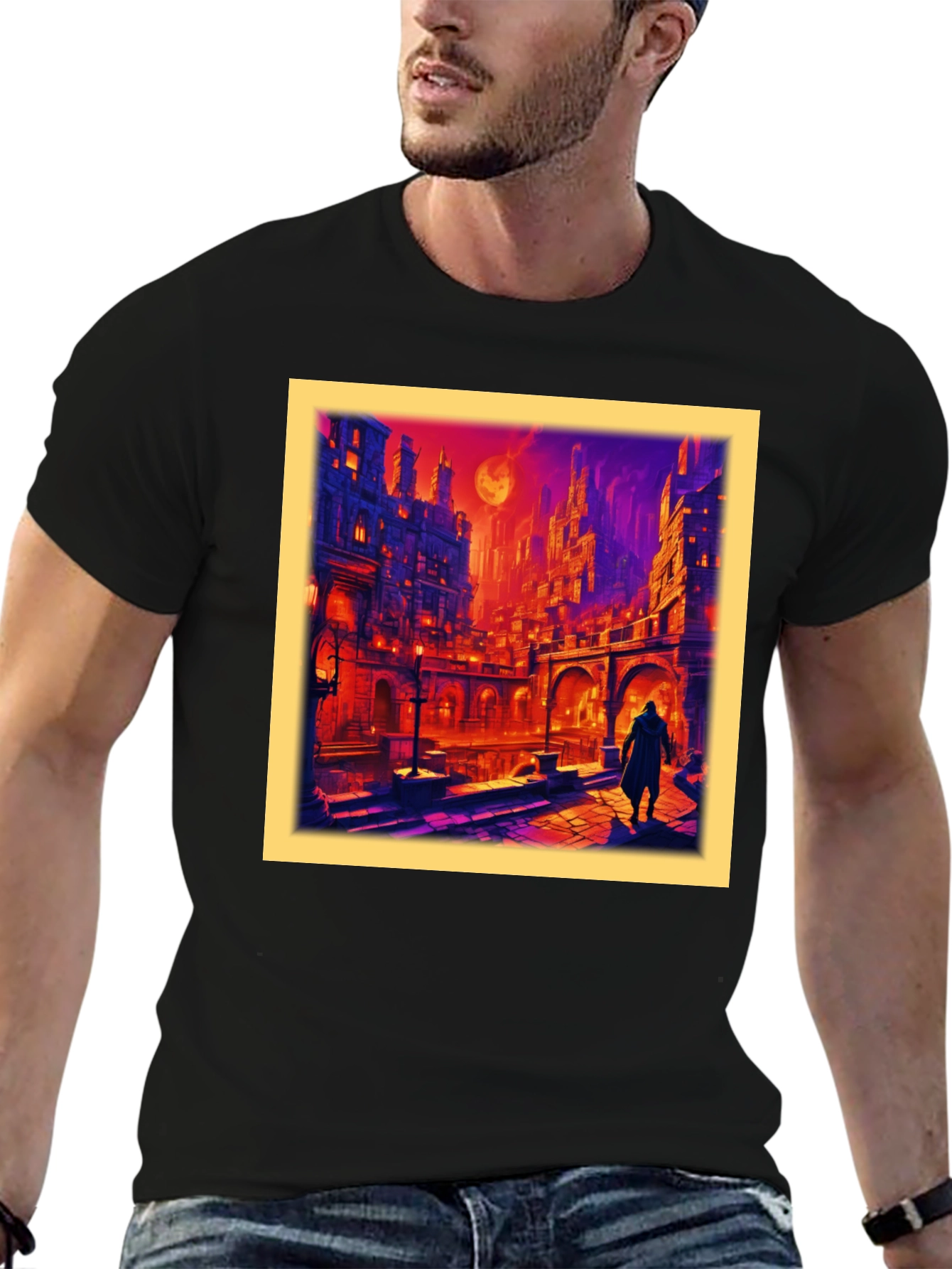 Urban Fantasy T-Shirt - Gothic Cityscape