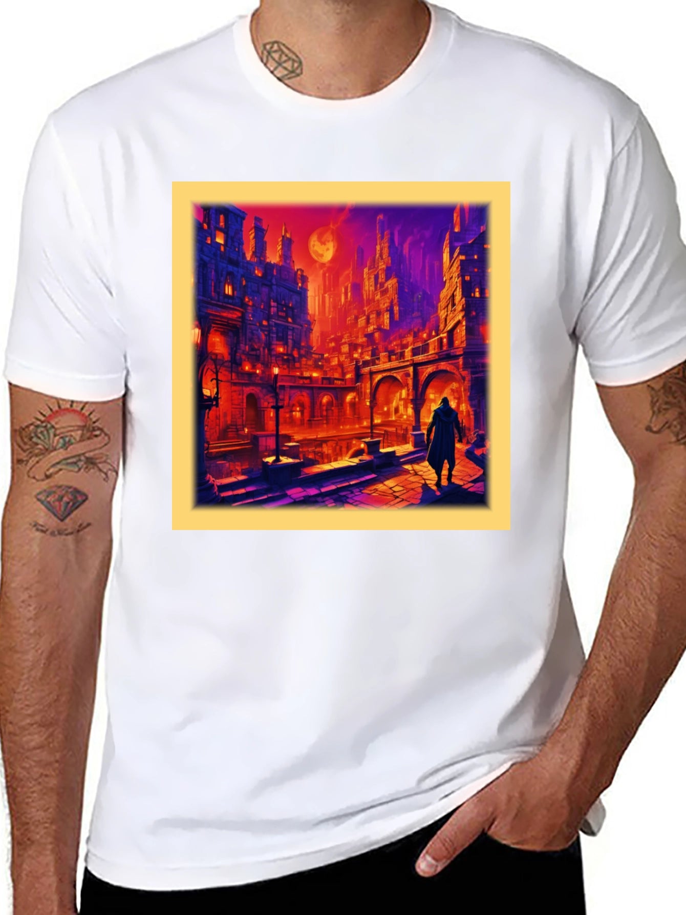 Urban Fantasy T-Shirt - Gothic Cityscape