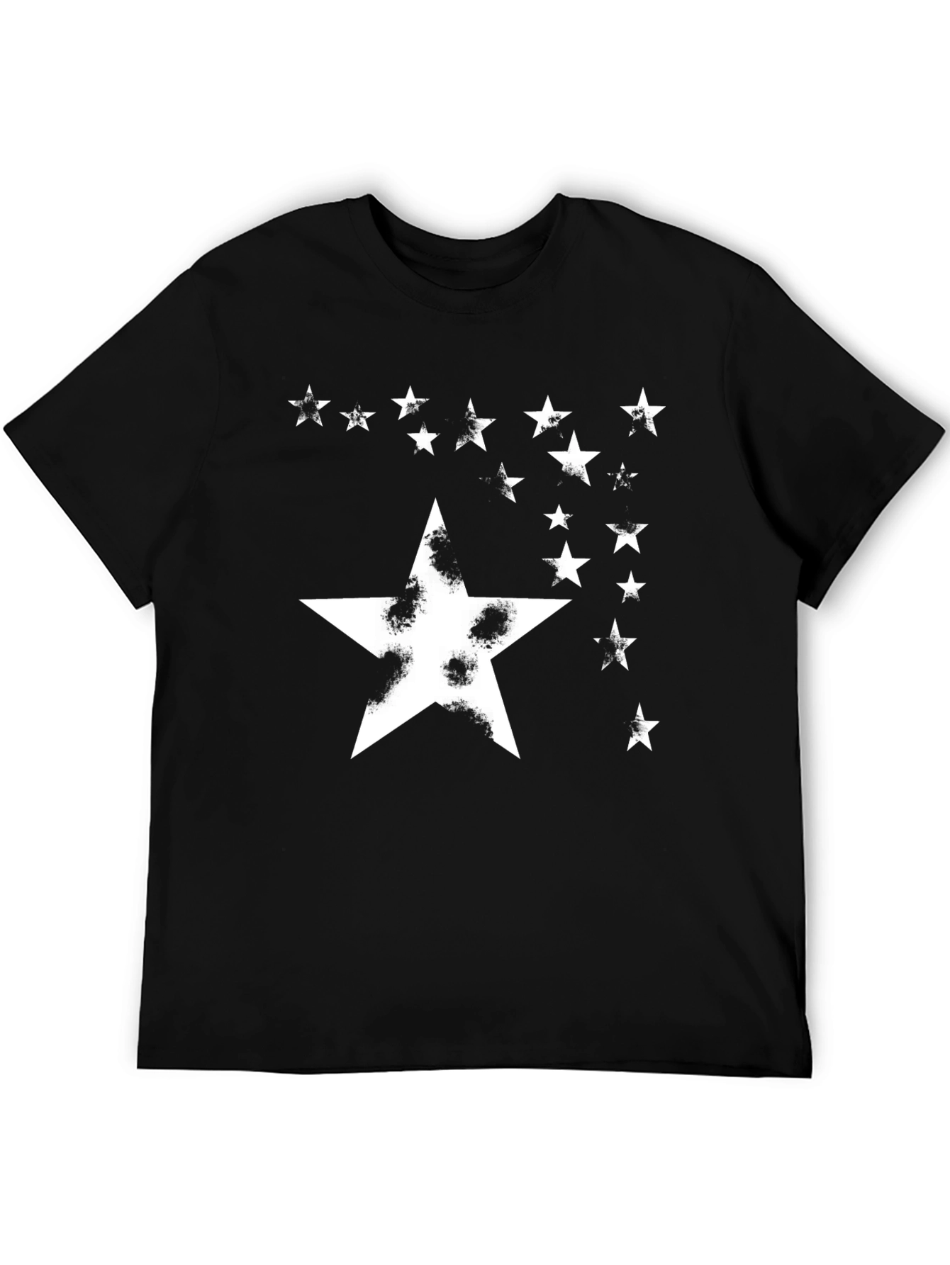 Starry Night Graphic Tee - Distressed Star Design