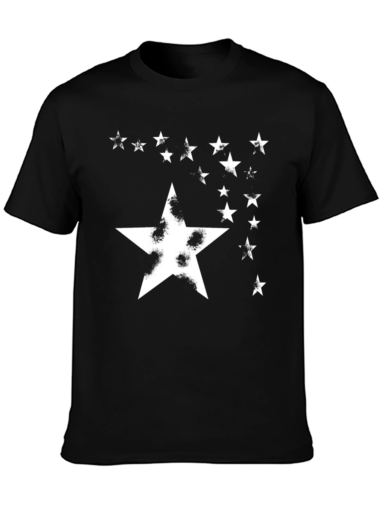 Starry Night Graphic Tee - Distressed Star Design