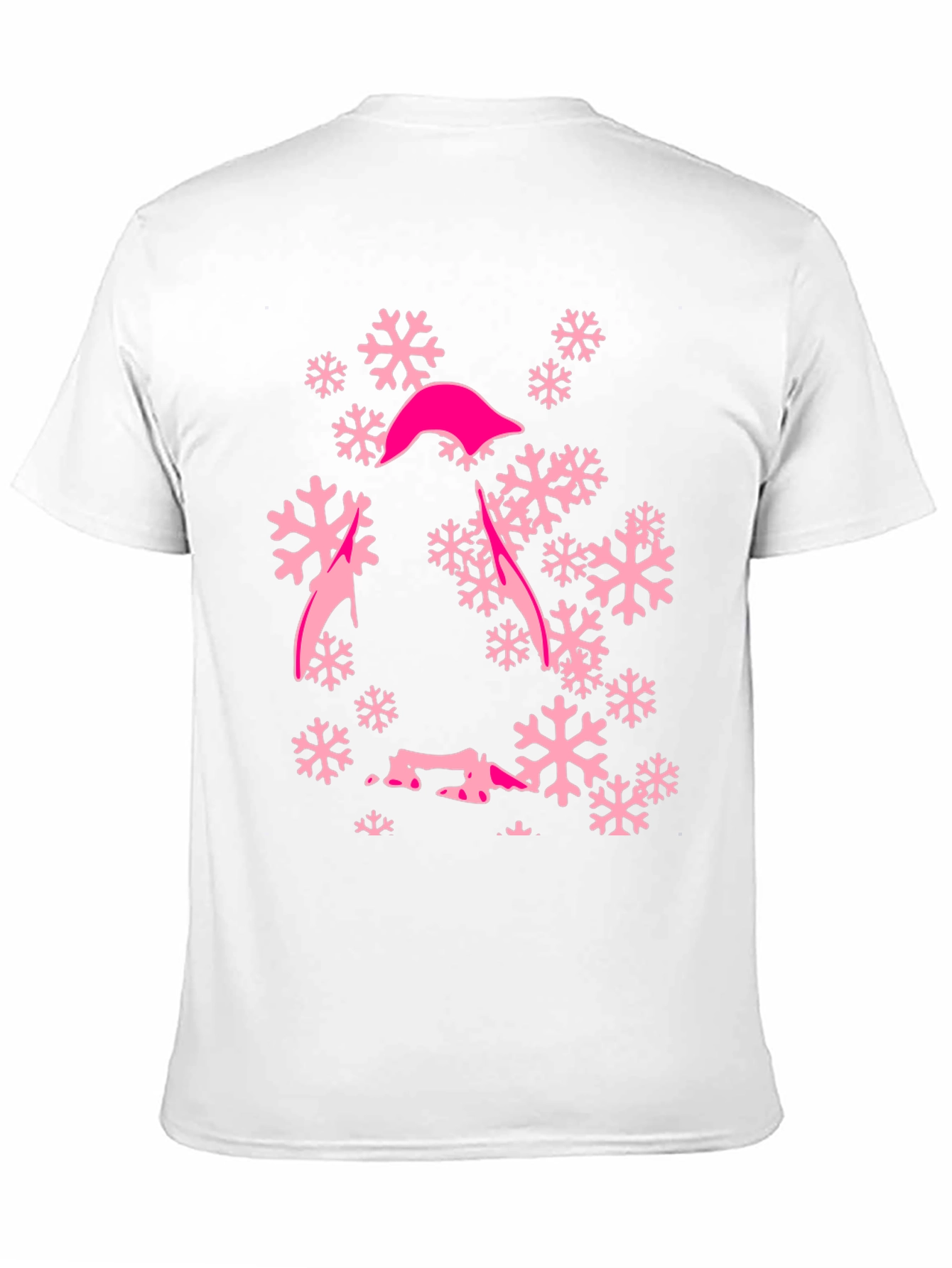 Pink Snowflake Graphic T-Shirt - Stylish Winter Tee