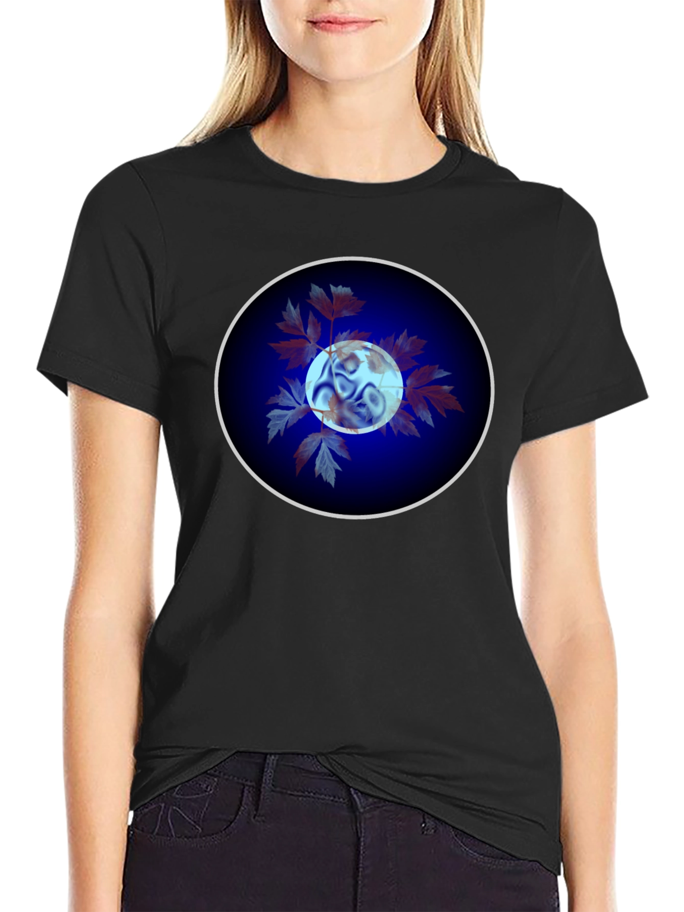 Abstract Circle Graphic Tee - Black