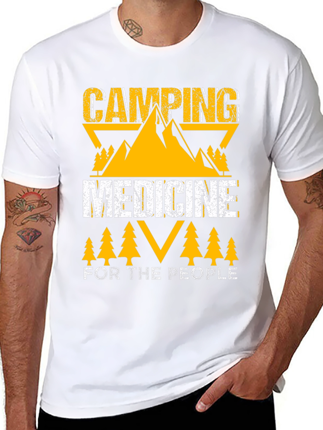 Camping Medicine For The People Black T-Shirt