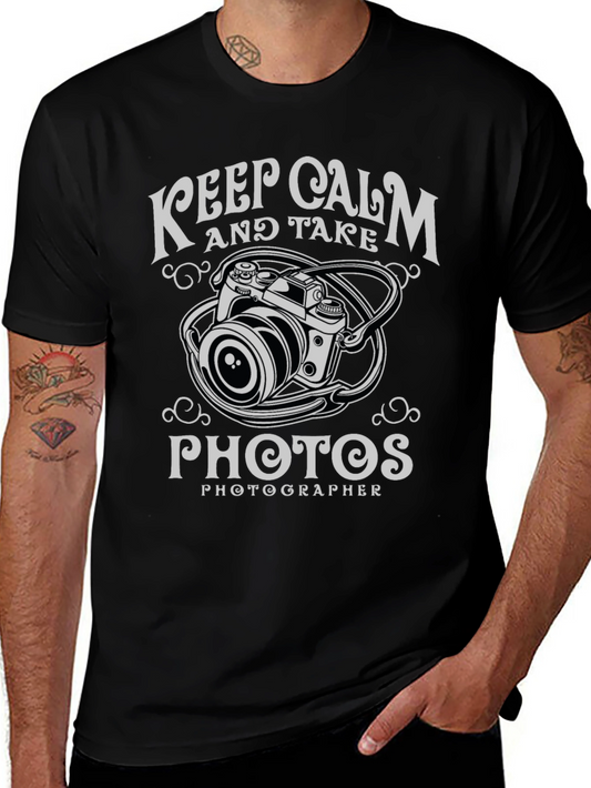 Keep Calm and Take Photos Black T-Shirt - Photographer Tee